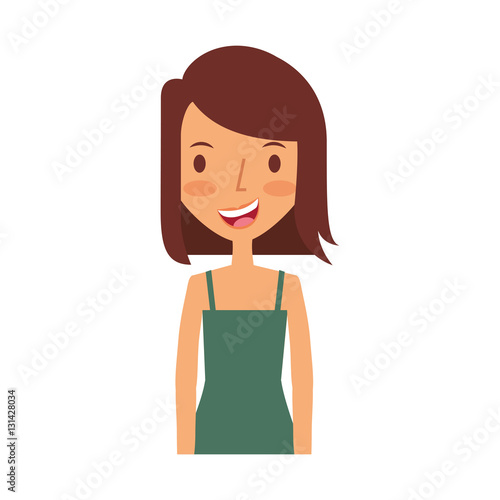 young woman avatar character vector illustration design