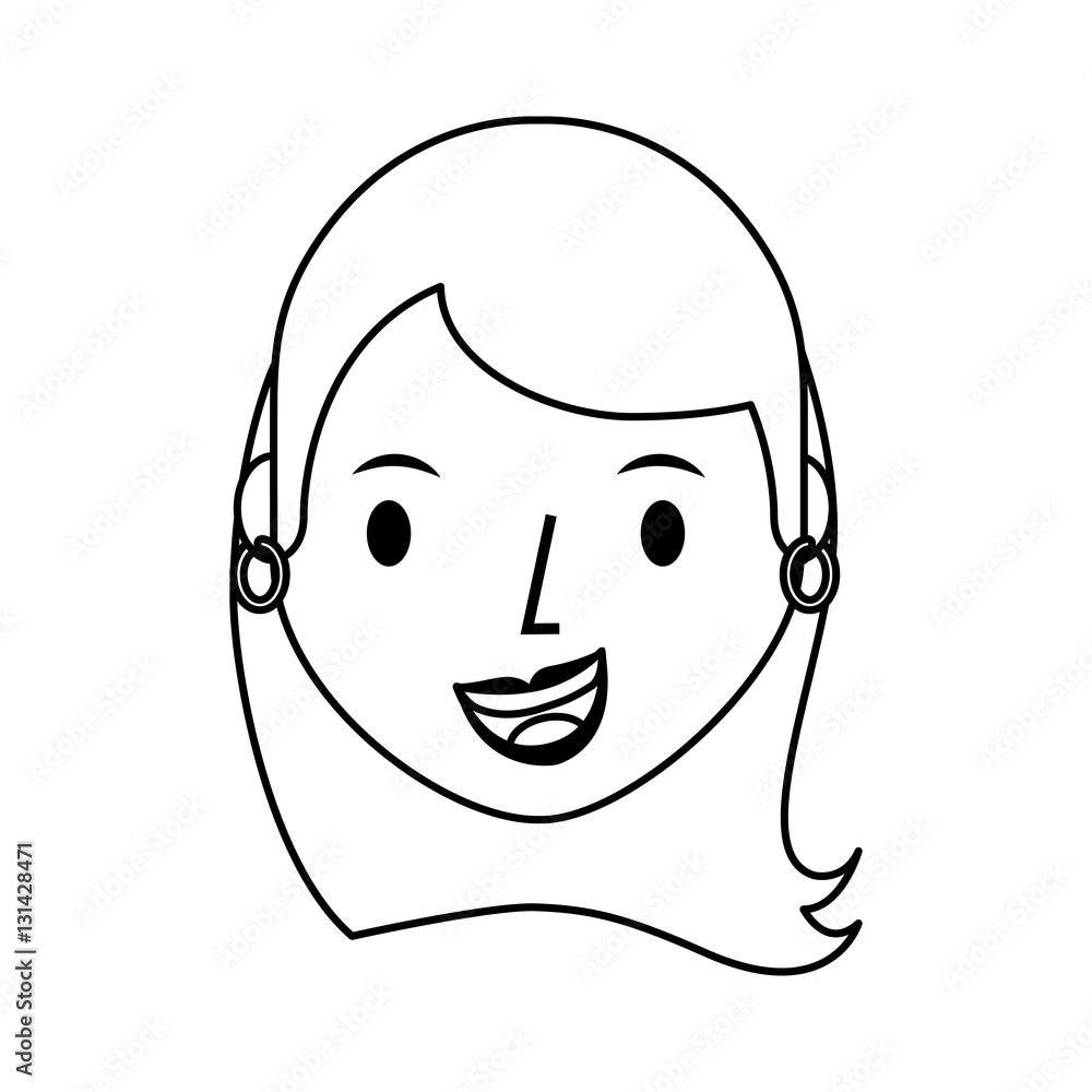 young woman avatar character vector illustration design