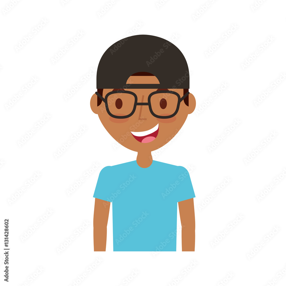 young man avatar character vector illustration design