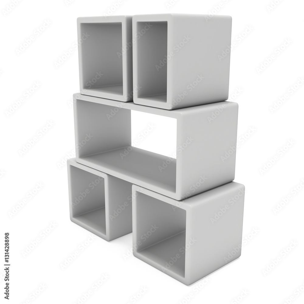 Product display boxes. 3D render isolated on white. Platform or Stand Illustration. Template for Object Presentation. Product display boxes. 3D render isolated on white. Platform or Stand Illustration. Template for Object Presentation.