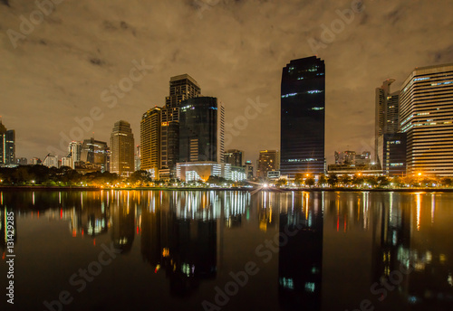 cityscape Benjakiti Park in Bangkok  Thailand