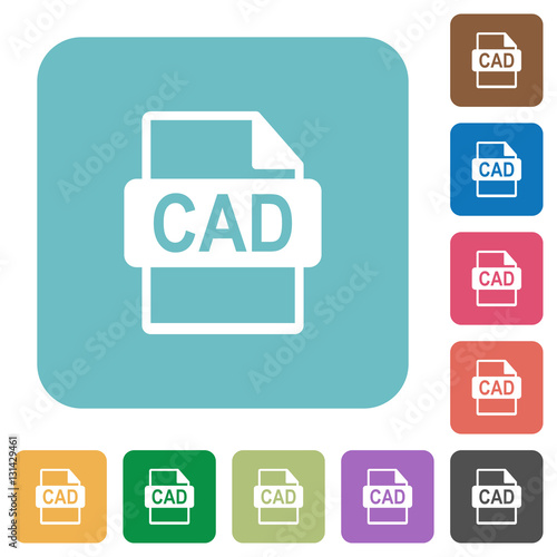 CAD file format rounded square flat icons © botond1977