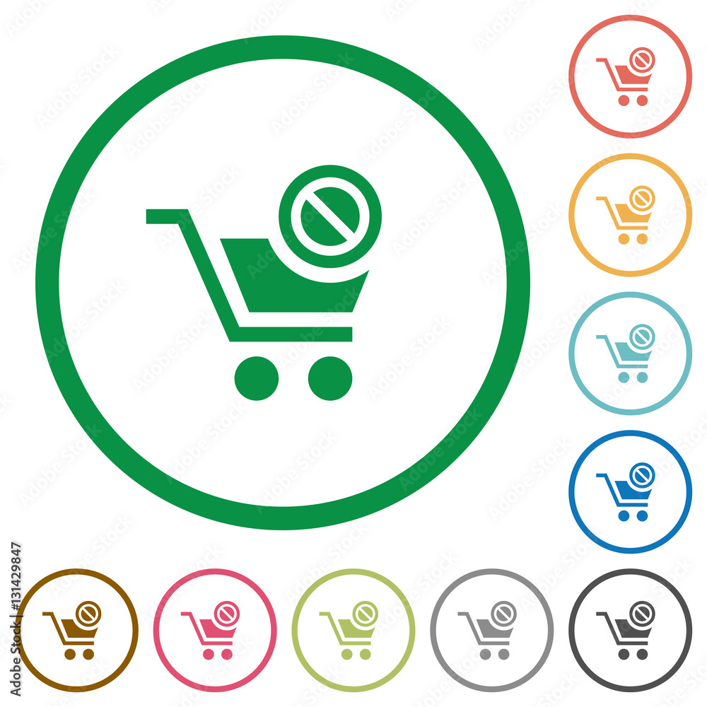 Product not available flat icons with outlines Product not available flat icons with outlines