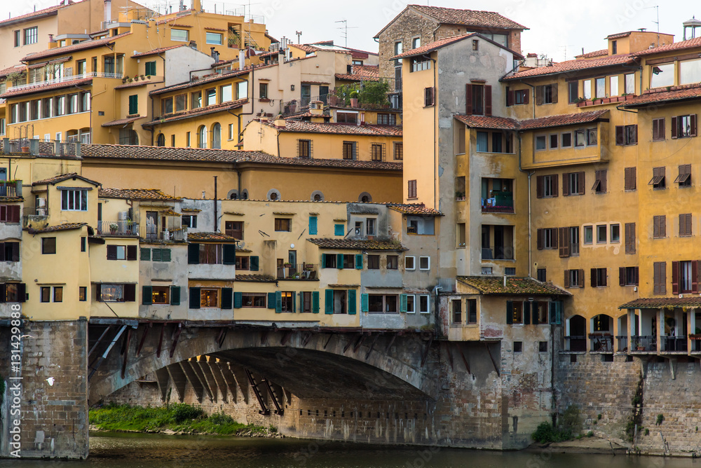Ponte Vecchio in Florence Italy, Bridge with Shops, Arno