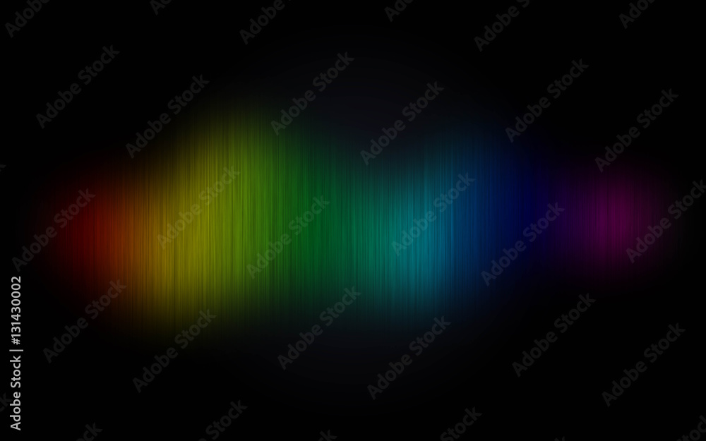 Rainbow wave on black abstract background
