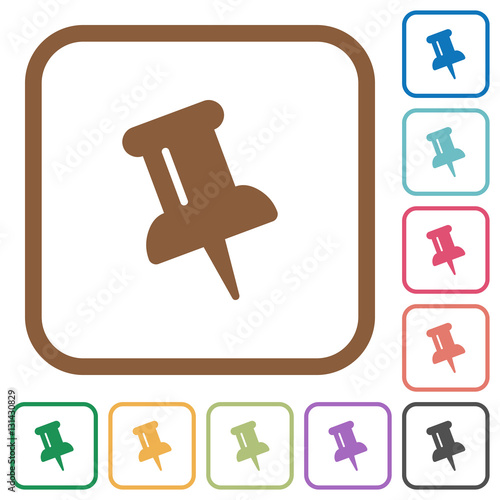 Push pin simple icons