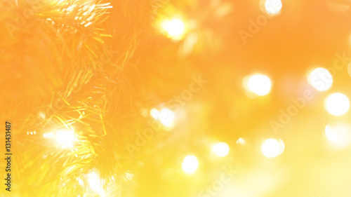 Abstract Christmas gold lights bokeh background