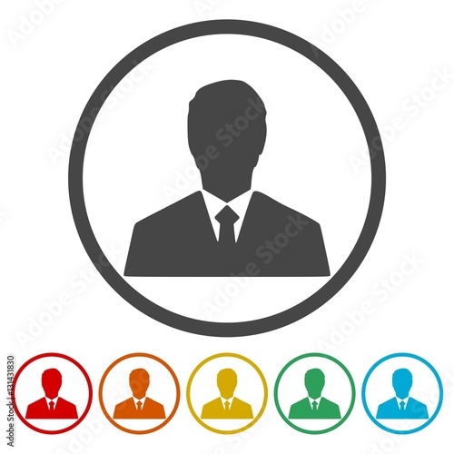 Management avatar user profile icons set 