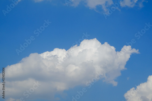 Image of clear blue sky white cloud day time for background backdrop use