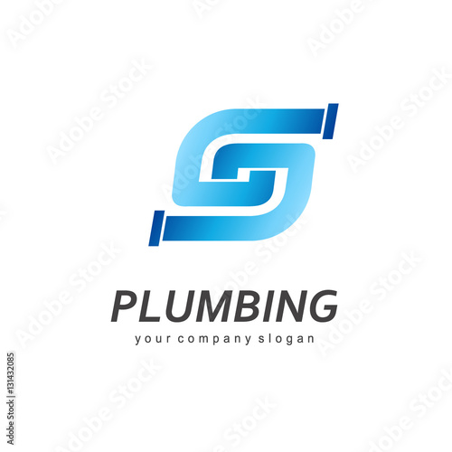 Vector logo design for plumbing company. 