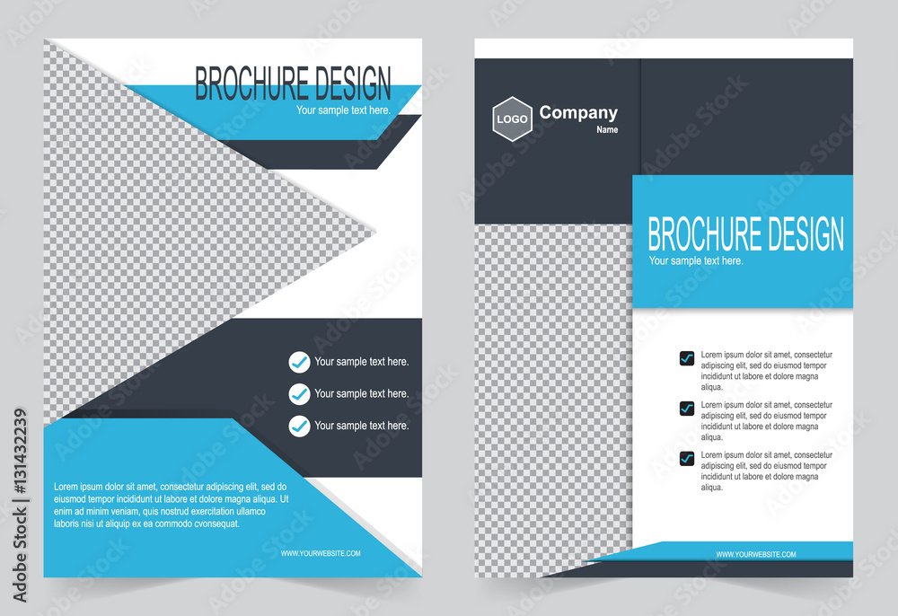 Brochure template, Flyer design blue and dark gray template Brochure template, Flyer design blue and dark gray template