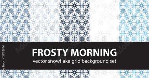 Snowflake pattern set "Frosty Morning". Vector seamless backgrou