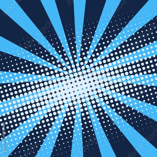 Abstract creative concept vector comics pop art style blank layout template with clouds beams and isolated dots pattern on background. For sale banner, empty bubble, illustration comic book design