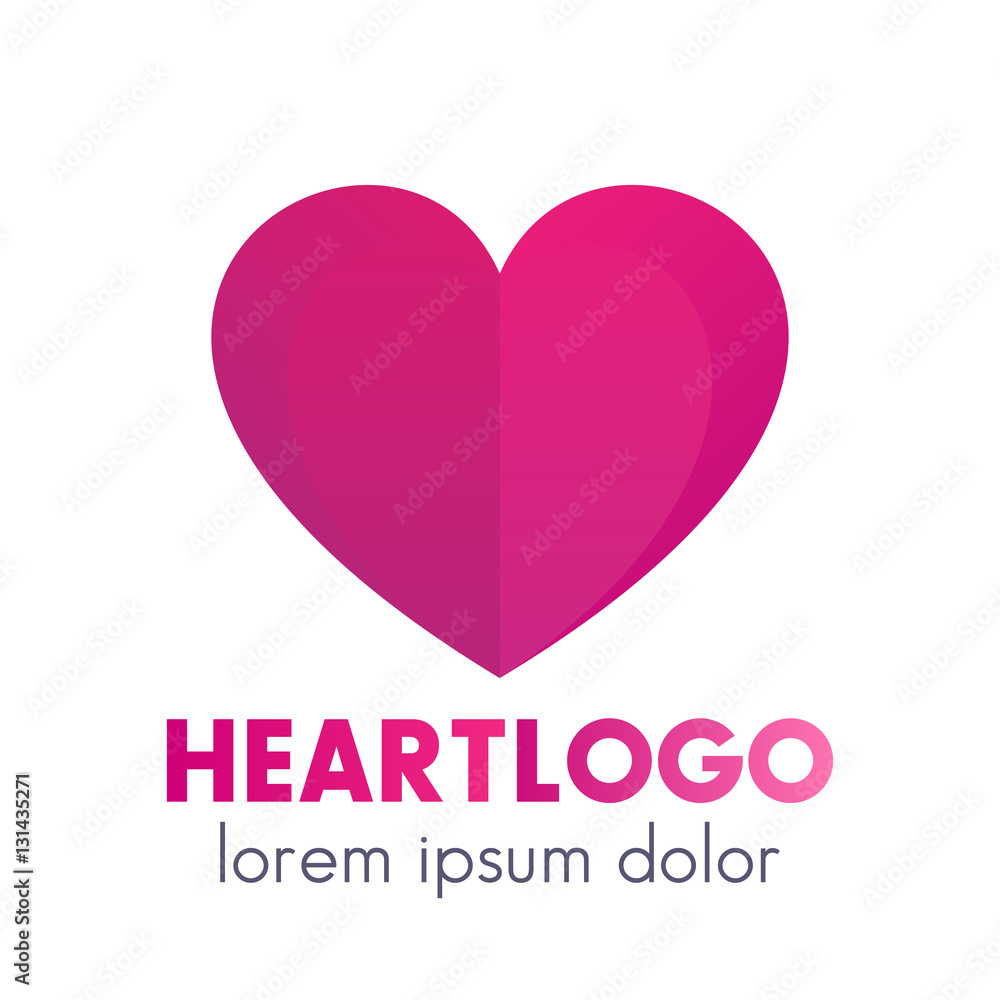 Heart logo design, pharmacy, medicine, health care symbol