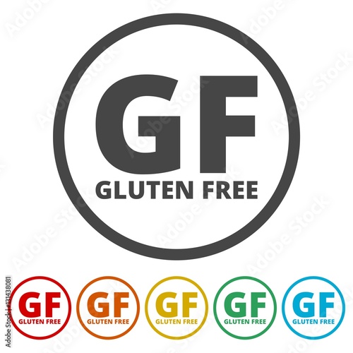 Gluten free Sign icons set