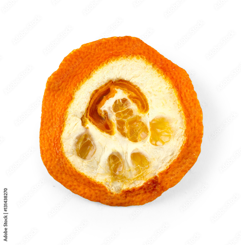Dried orange slice isolated on white background Dried orange slice isolated on white background