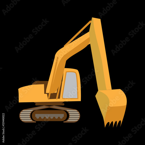 excavator flat icon