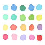 Set watercolor dos. Colorful watercolor blobs. Round shape background