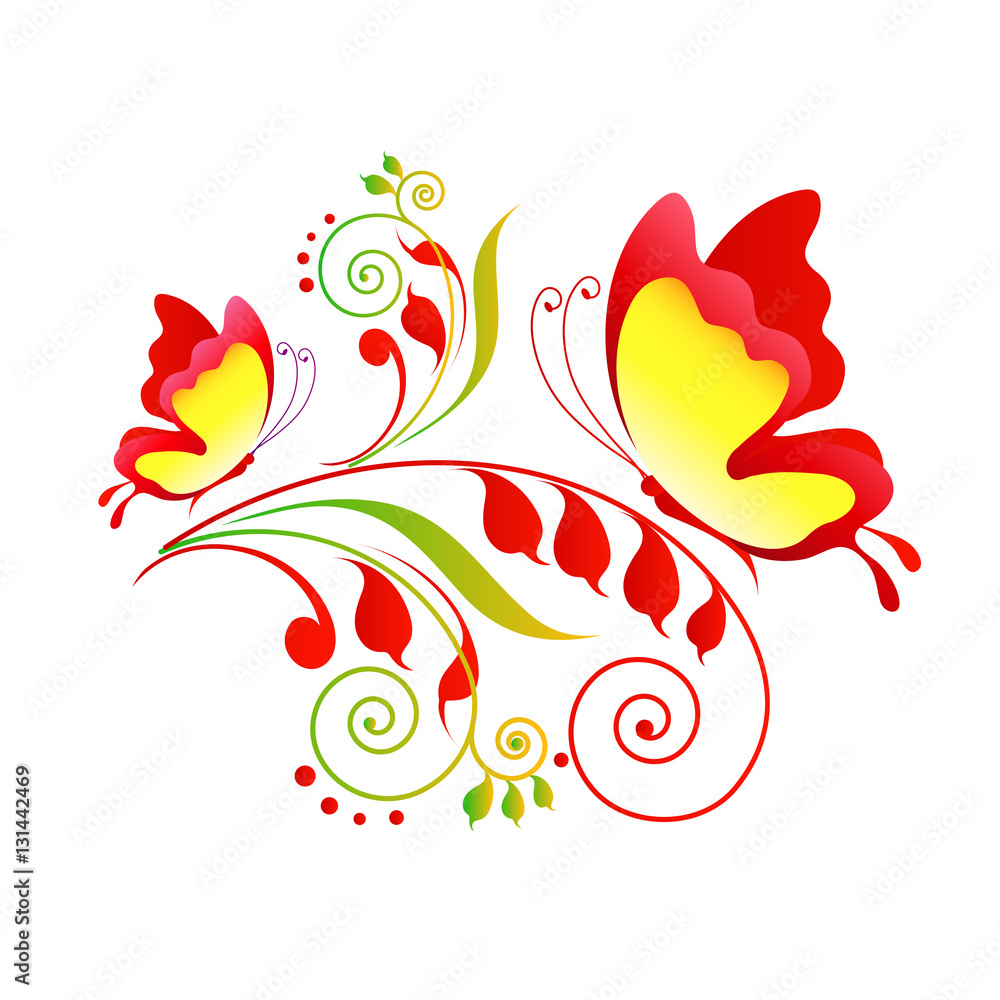 Obraz premium beautiful butterflies, isolated on a white