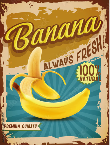 banana vintage banner
