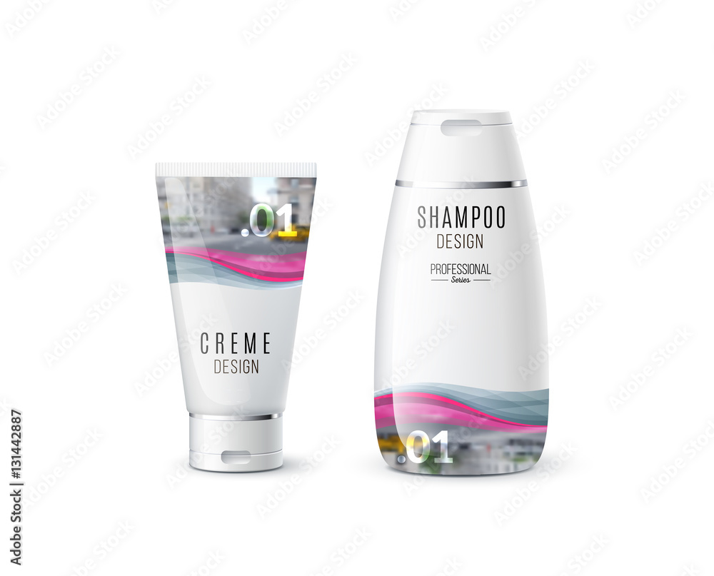 Abstract body care cosmetic brand concept. Cream, shampoo packaging. Realistic vector identity set template with soft waves, smooth shapes for beauty, medicine, healthcare. Design layout. Abstract body care cosmetic brand concept. Cream, shampoo packaging. Realistic vector identity set template with soft waves, smooth shapes for beauty, medicine, healthcare. Design layout.