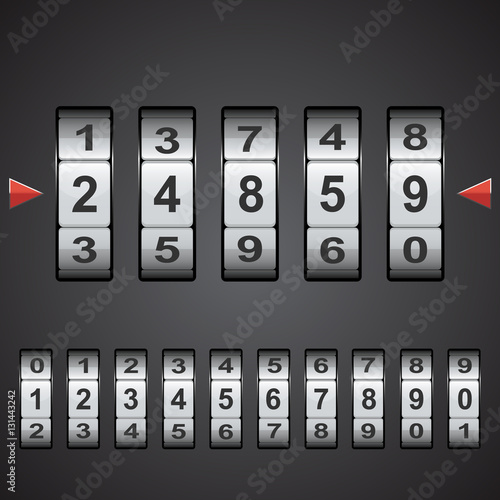 Combination, code lock numbers. Vector.