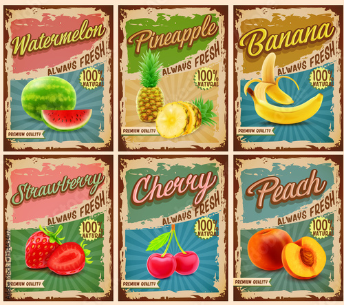 fruits vintage banner