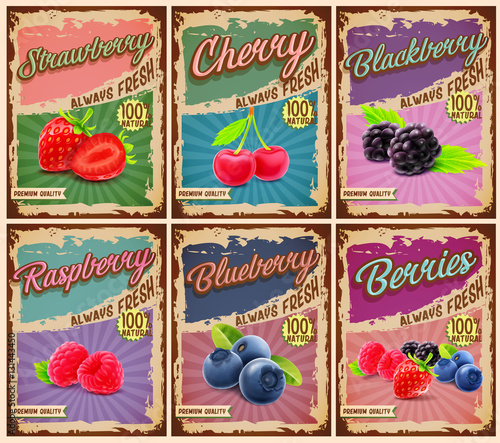 fruits vintage banner