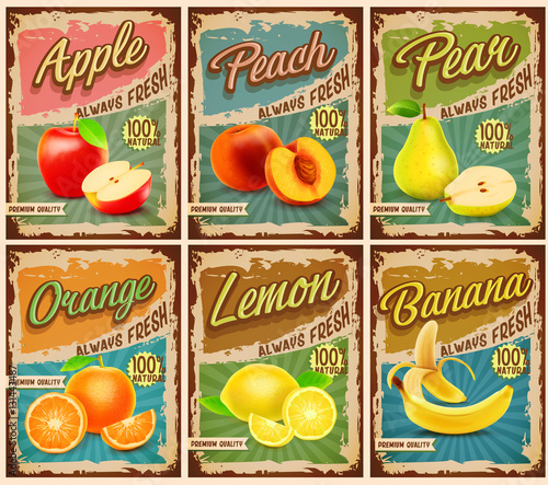 fruits vintage banner