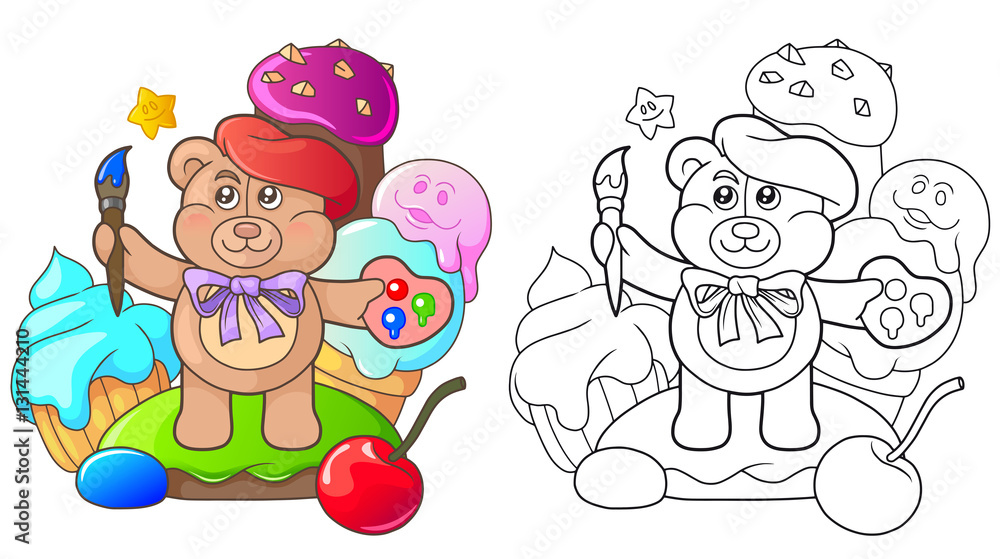 cartoon teddy bear is among the sweets
cartoon teddy bear is among the sweets