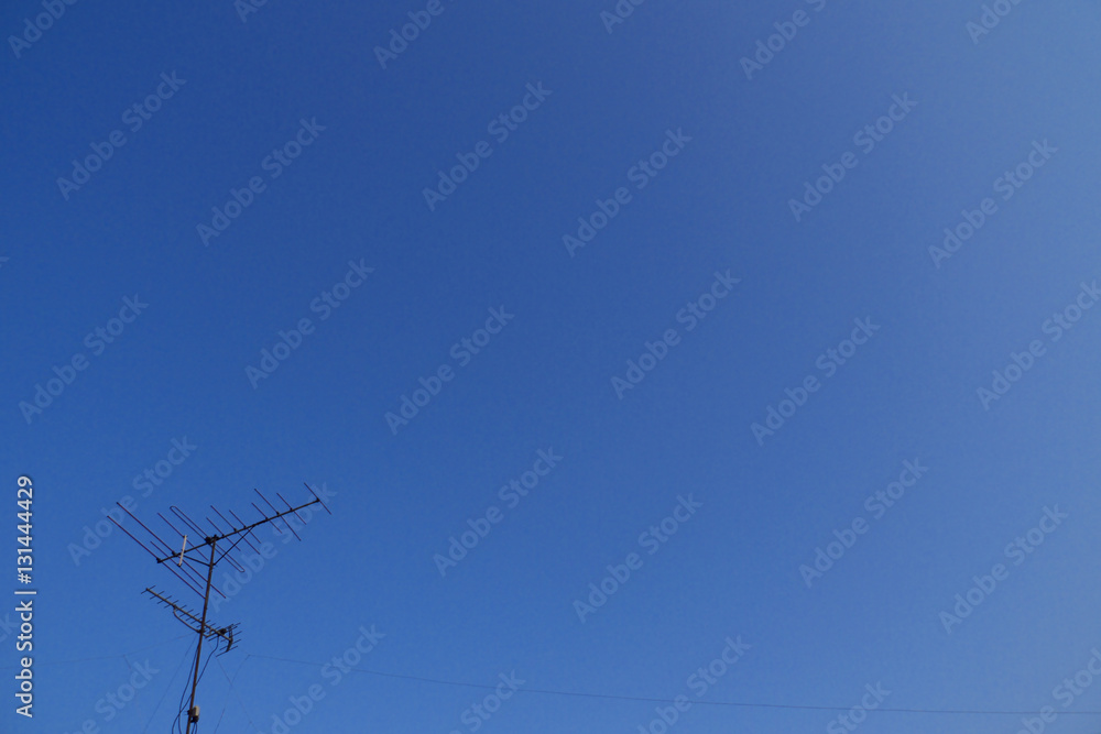 antennas with blue sky background