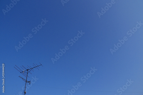 antennas with blue sky background