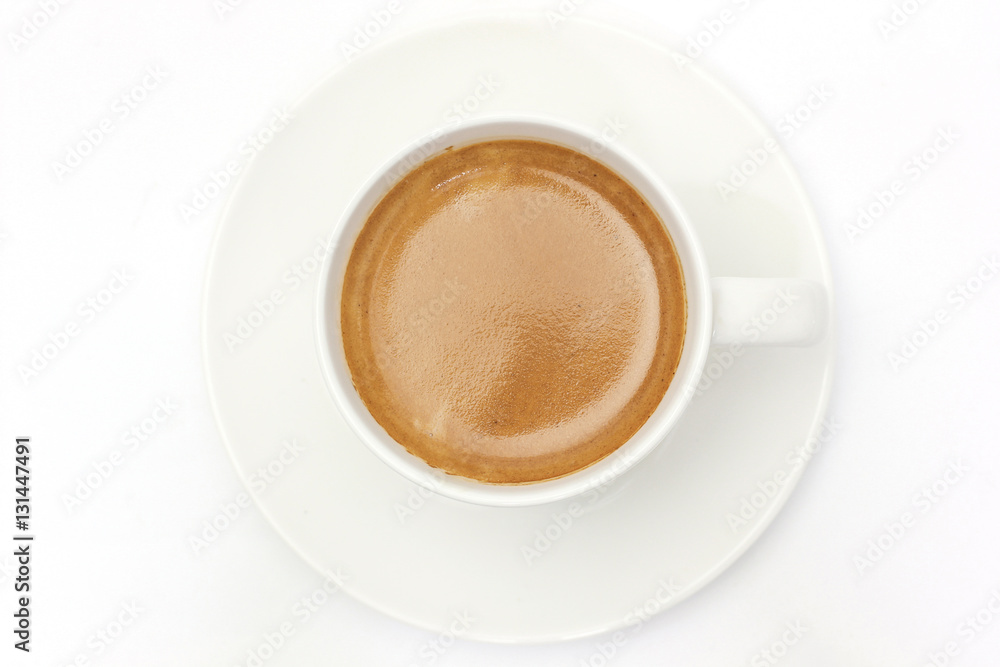 The espresso coffee in white background
The espresso coffee in white background