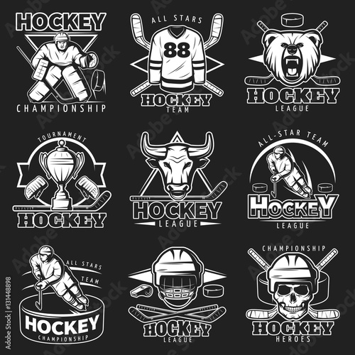 Hockey League Emblem Set