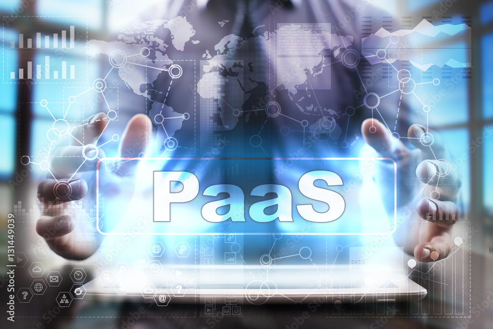 Businessman using tablet pc and selecting paas. Businessman using tablet pc and selecting paas.
