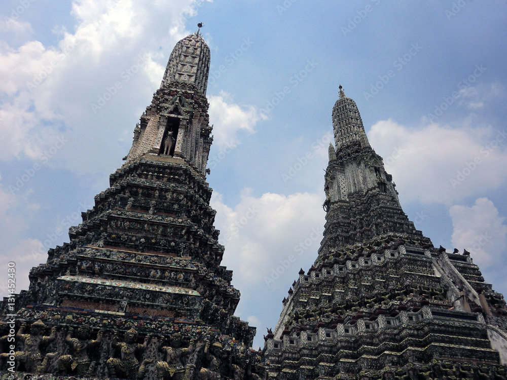 Ornate Buddhist temple Wat Arun in Bangkok Thailand