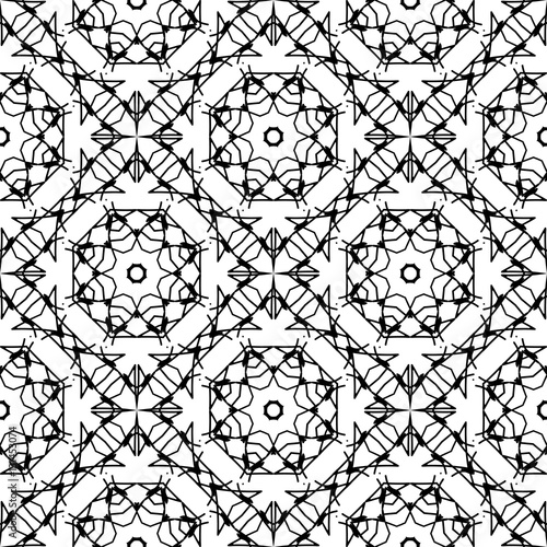 Ornamental Seamless Line Pattern. Endless Texture. Oriental Geometric Ornament