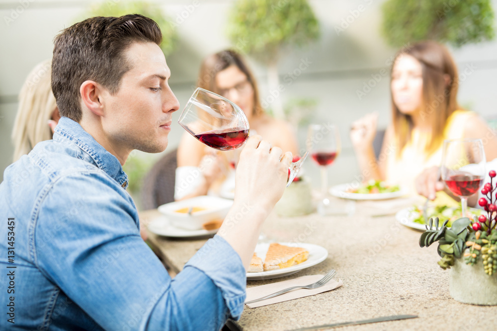 Handsome man drinking wine Handsome man drinking wine