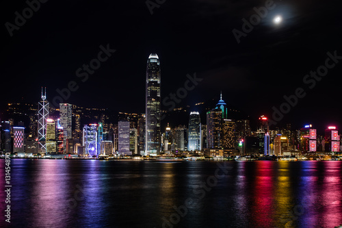 Hong Kong Central Harbor view by night