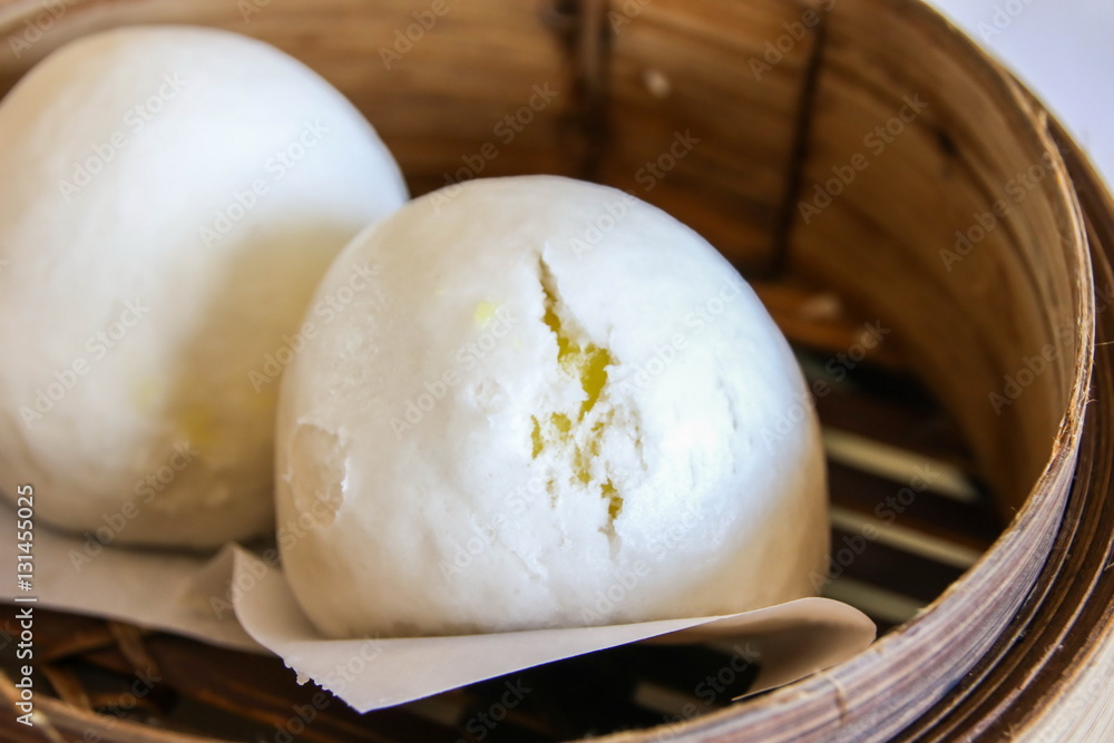 Chinese steamed stuff custard bun