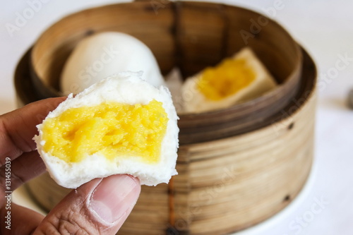 Chinese steamed stuff custard bun