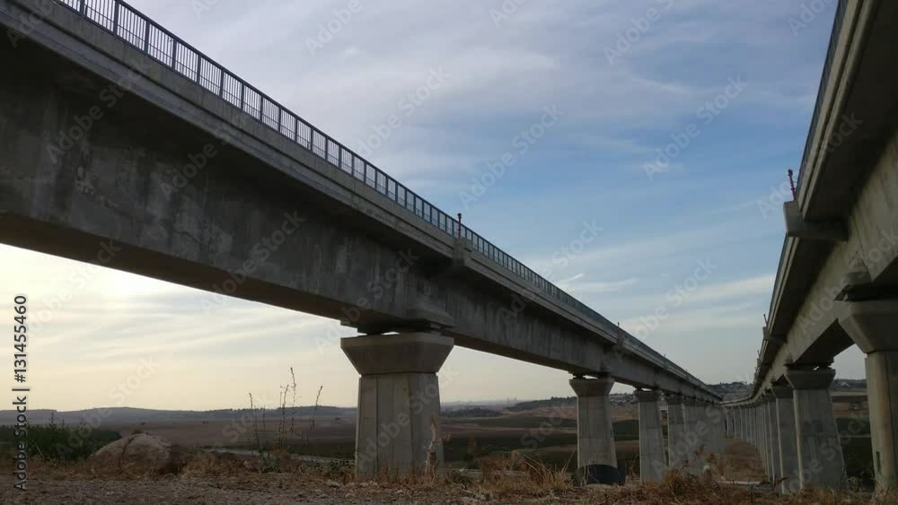 Movement of clouds above the railway bridge Movement of clouds above the railway bridge