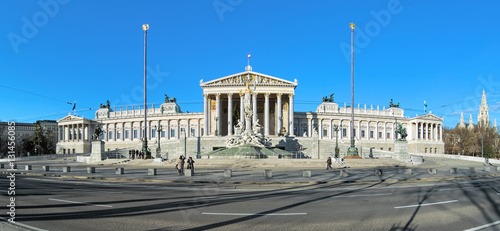 Photography Panorama of the Austrian Parliament Building in Vienna