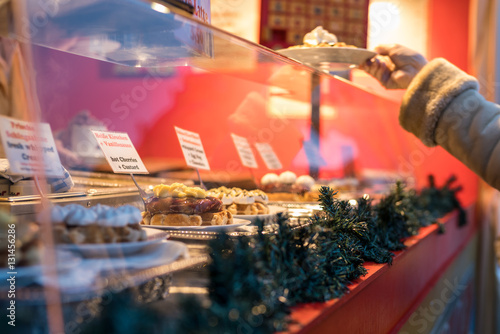 Photography Hot, fresh waffles on offer at Gendarmenmarkt Christmas Market in Berln, Germany