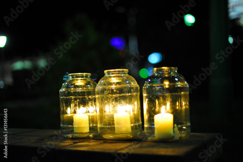 candle in jar night