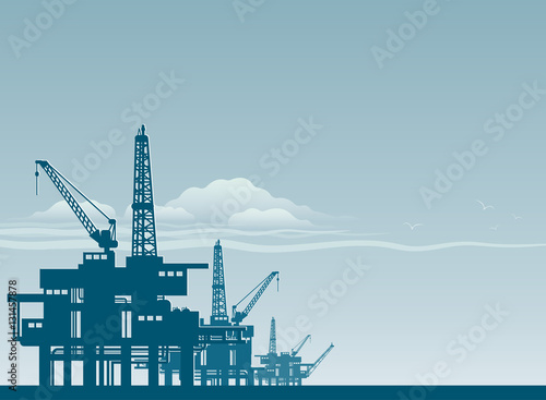 Oil derrick in sea