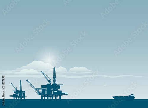 Oil derrick in sea