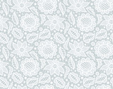White floral lace vintage ornament seamless pattern
