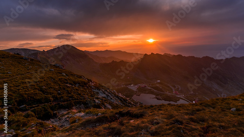 Balea Lake into the sunset