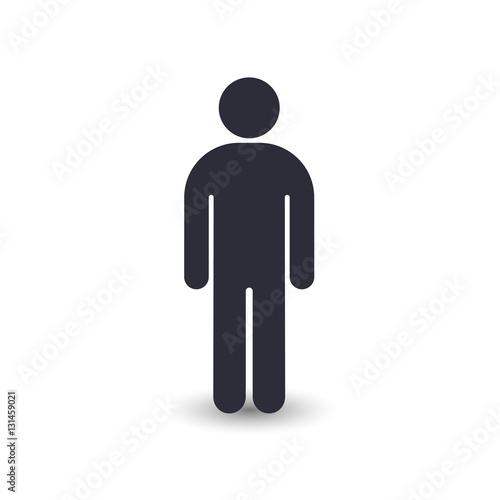 Man icon vector simple illustration isolated on white.